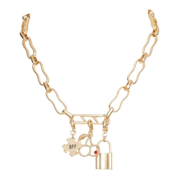 Goldtone Open Edit Removeable Charms and Necklace 16 1/2" Plus 2" ext - Picture 2 of 6